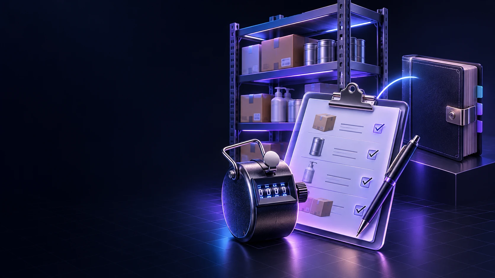 Тематическая 3D-обложка: Зафиксировать результаты пересчёта товаров