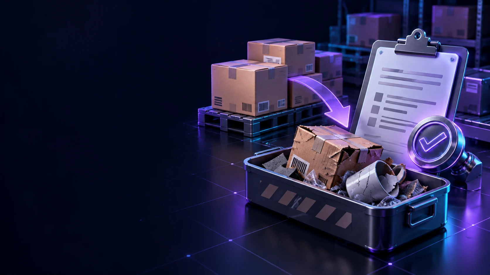 Тематическая 3D-иллюстрация: Как списать испорченный товар отдельным складским актом